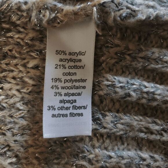 Maurice's Boho Earth Tone Stripe Shawl Collar Open Front Cardigan Sweater Size M - Picture 7 of 9